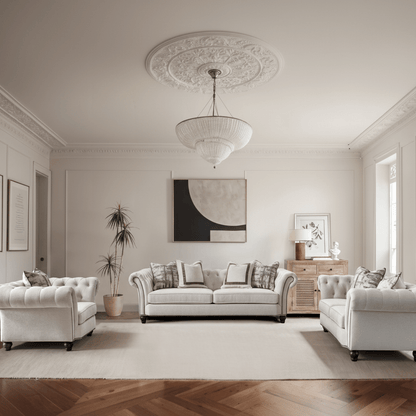 Chesterfield Cream Loveseat