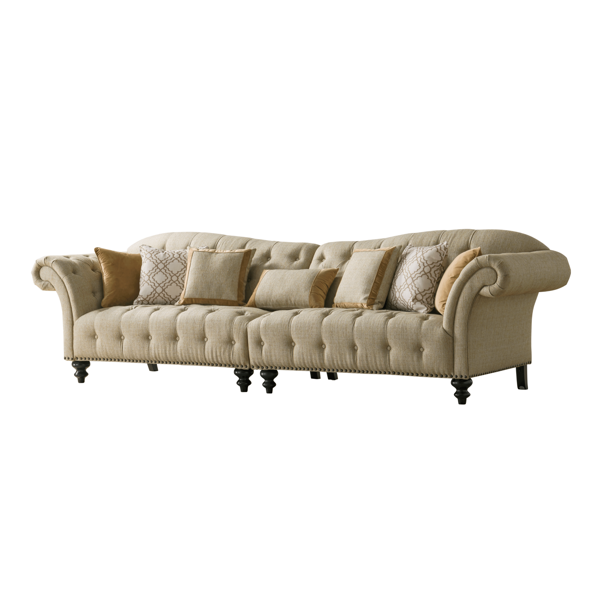 Classic Beige Living Room Set (Chair+XXL Sofa)