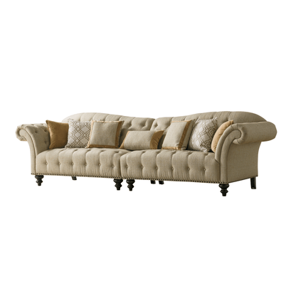 Classic Beige Living Room Set (Chair+XXL Sofa)