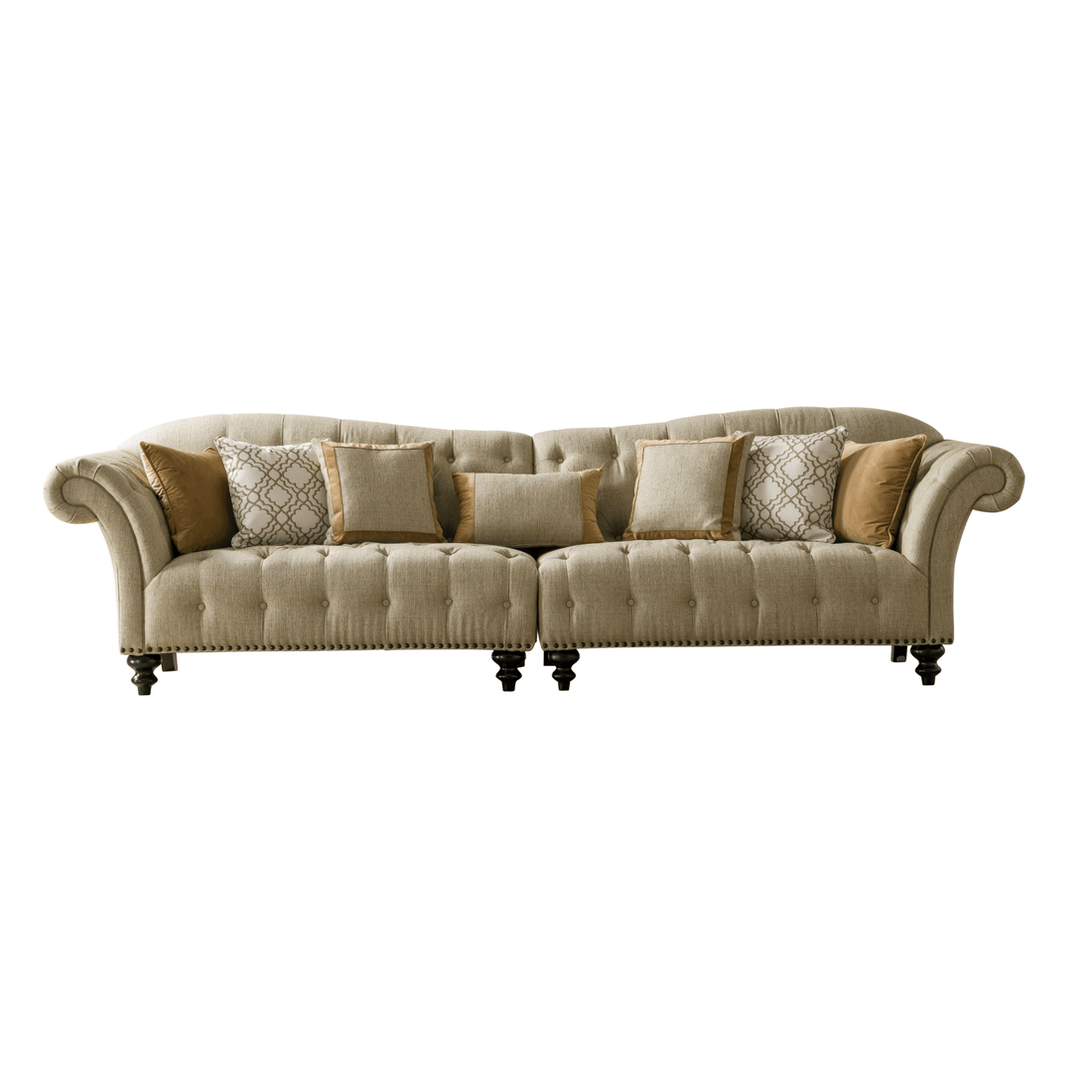 Classic Beige Living Room Set (Chair+XXL Sofa)