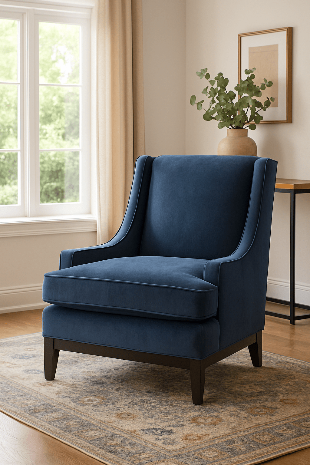 Classy By Noha Albabtain Blue Velvet Chair