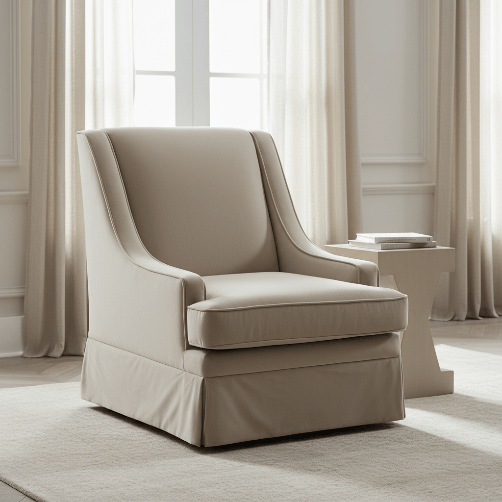 Classy By Noha Albabtain Skirted Beige Arm Chair