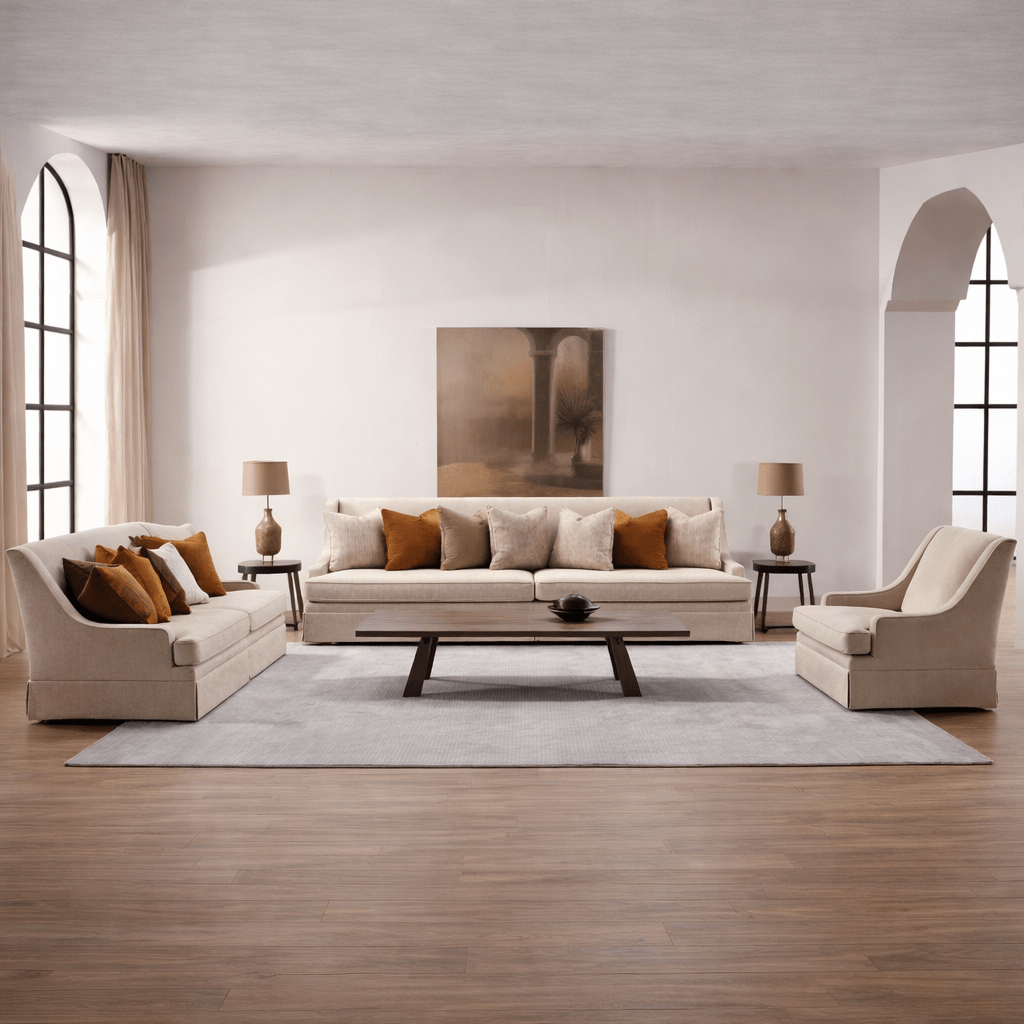 Classy By Noha Albabtain Skirted  Beige Sofa Set