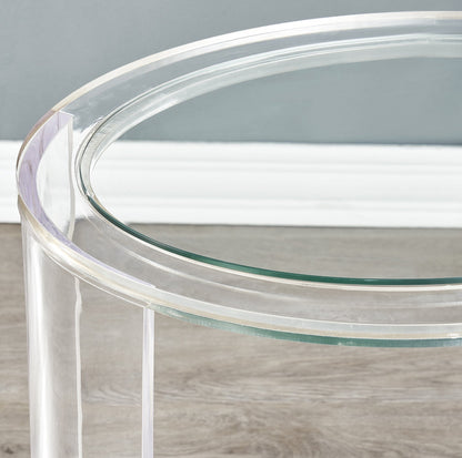 Clear Round Acrylic Side Table