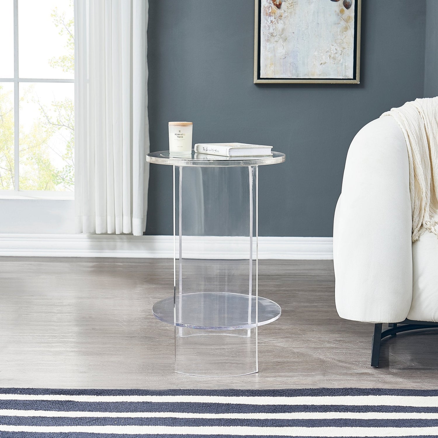 Clear Round Acrylic Side Table