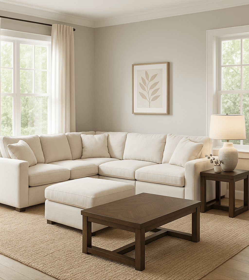 Cloud 9 Cotton Sectional with Hardy Occasional(Coffe Table1/End Table1)