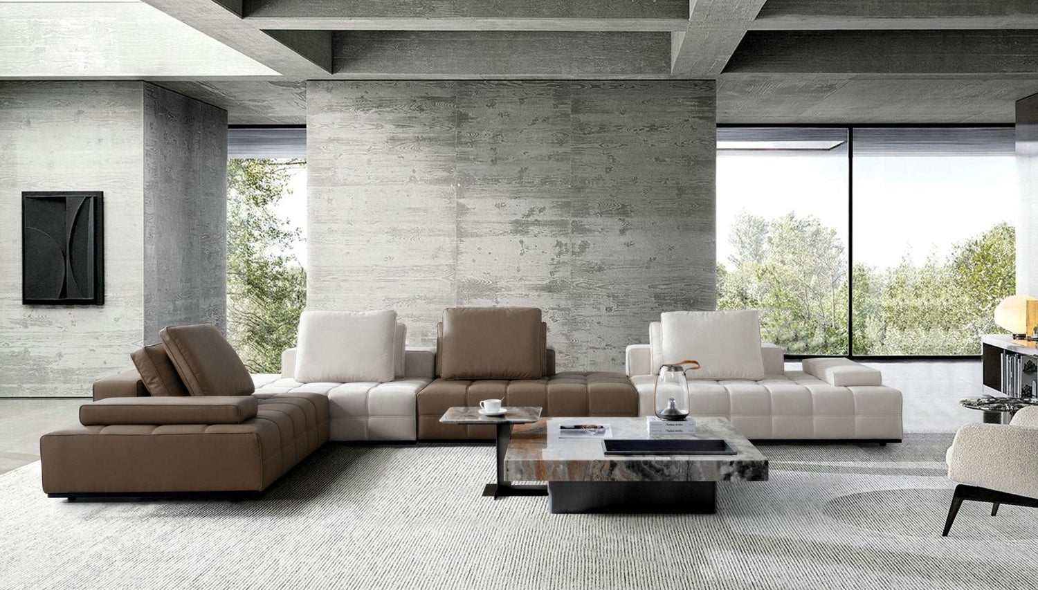 Cloud Comfort Brown/Cream Sectional