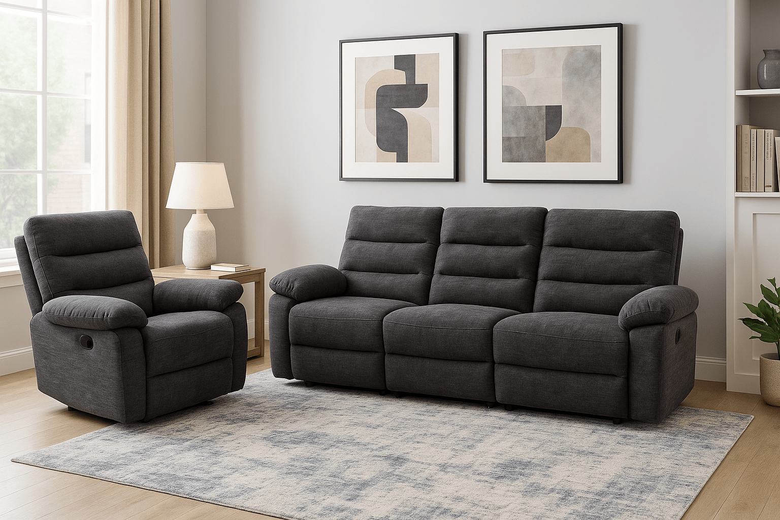 Comficore Charcoal Motion Set ( Sofa + Chair)