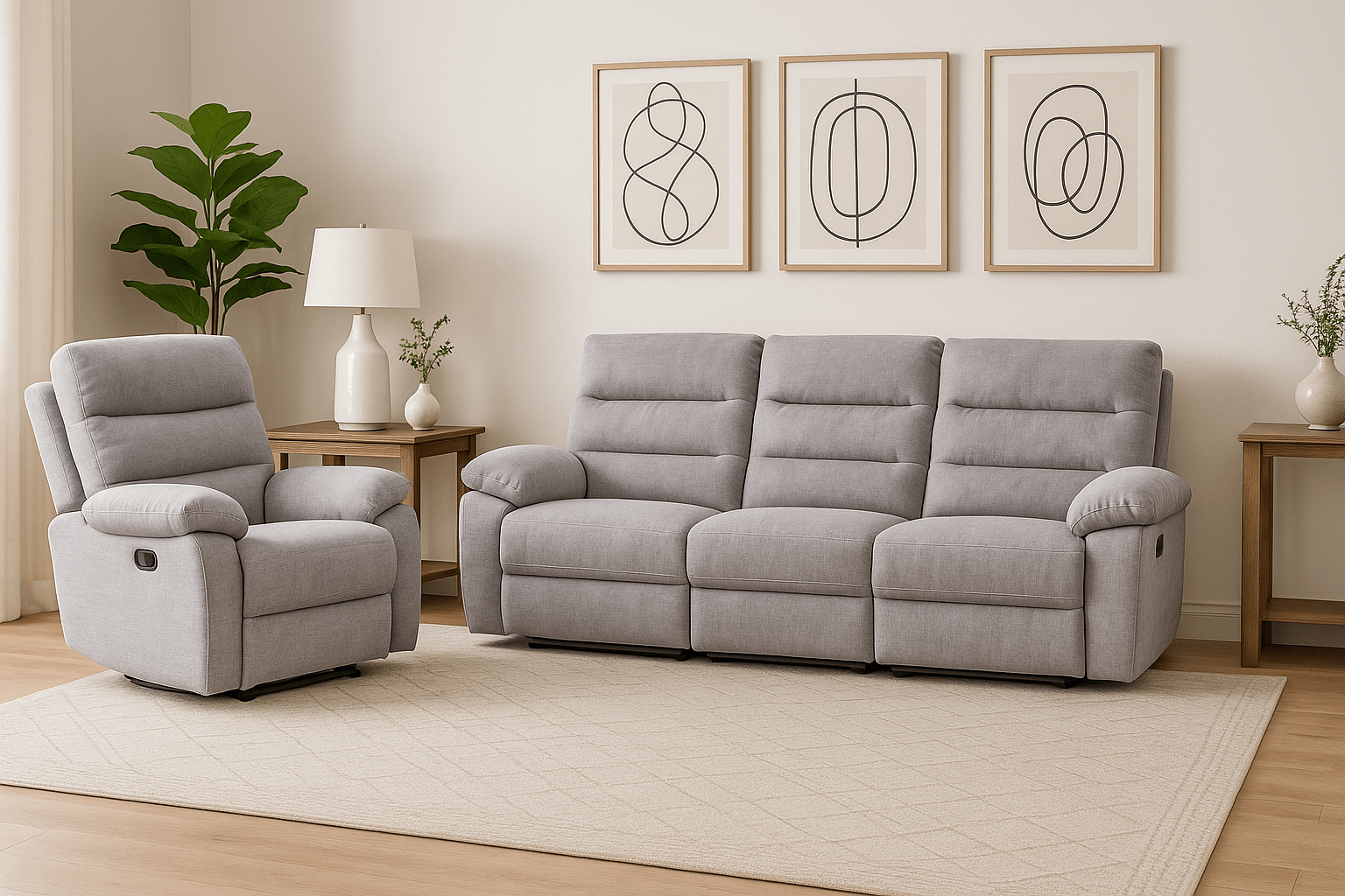 Comficore Grey  Motion Set ( Sofa + Chair)