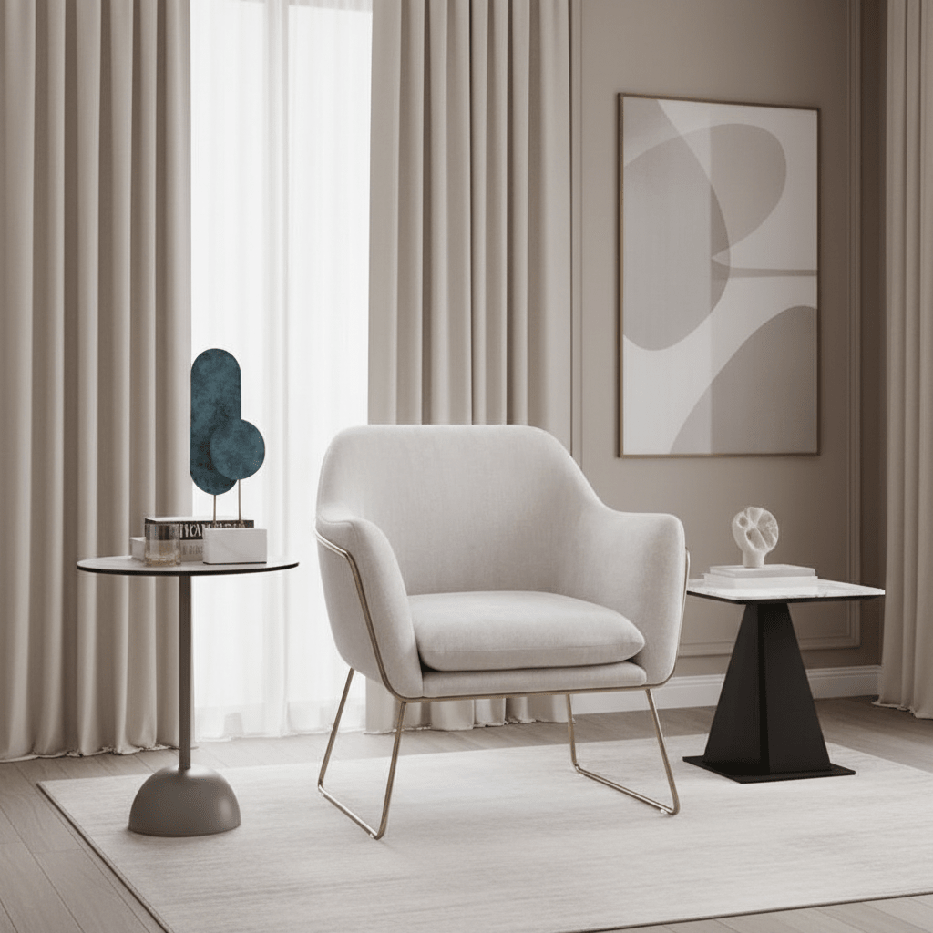 Comfort Cover Light Grey Accent Chair