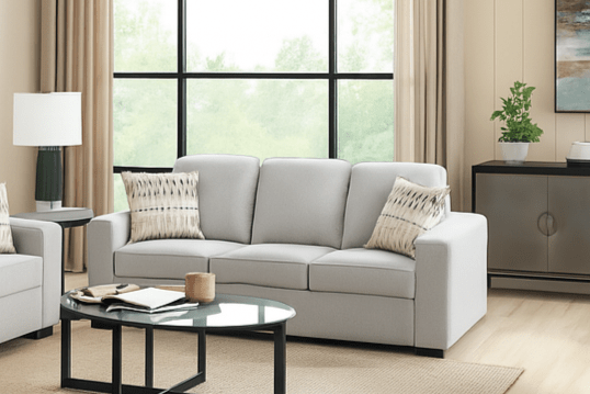 Confa Grey Living Room Set ( Sofa + Loveseat)