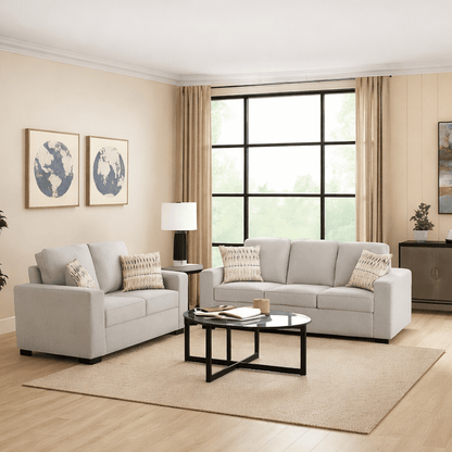 Confa Grey Living Room Set ( Sofa + Loveseat)