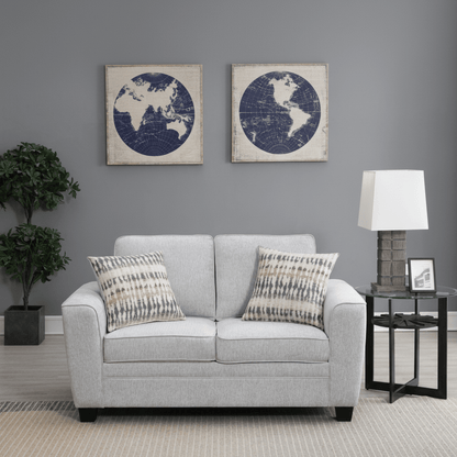 Confa Grey Loveseat with Two Pillows