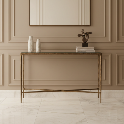 Console Table with Glass Top