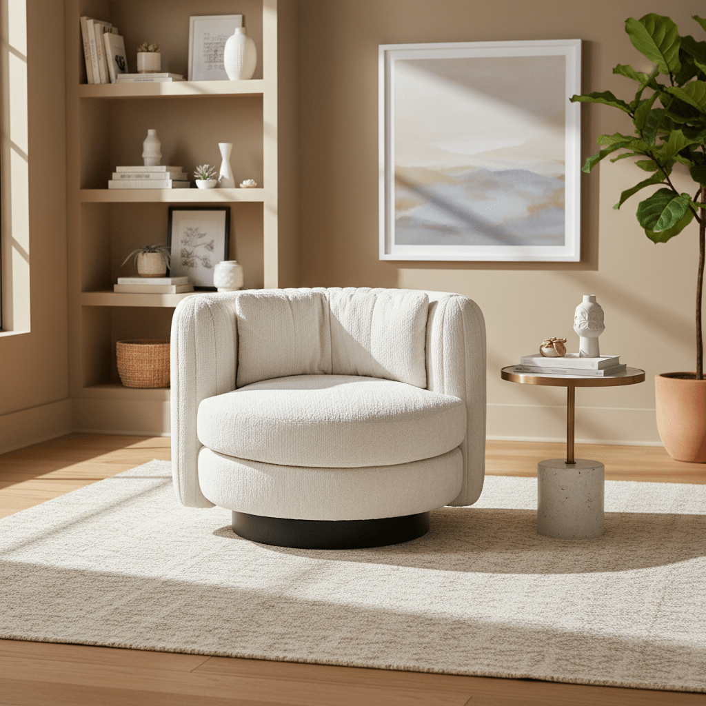 Cozy Cove Beige Swivel Chair W97