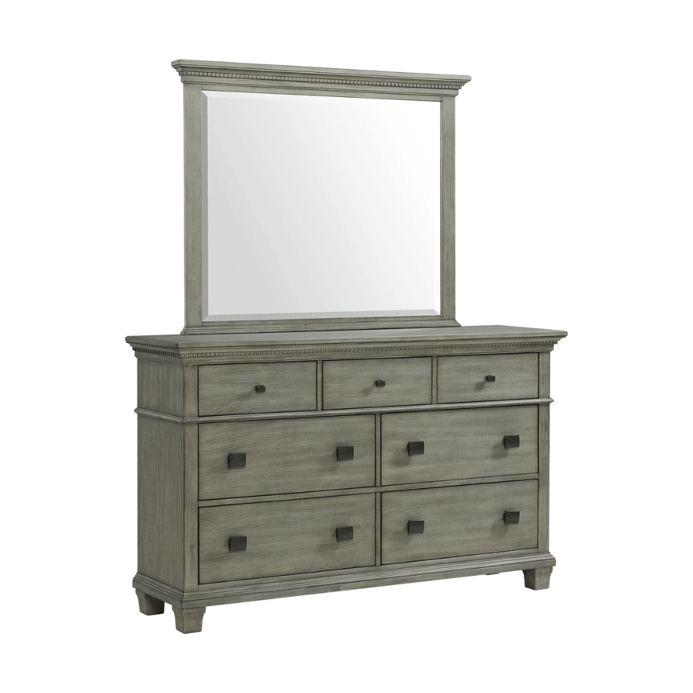 Crawford Dresser &amp; Mirror Set Grey