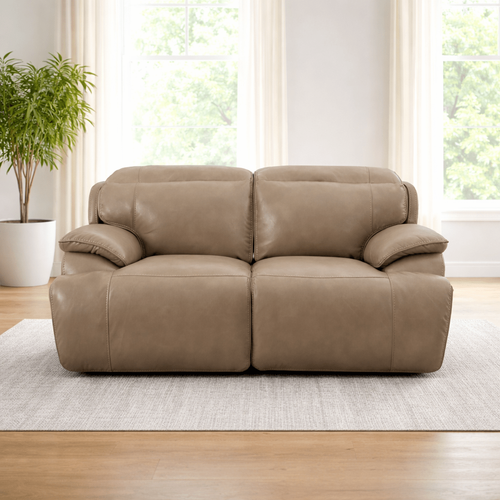 Cushy Brown Power Motion Loveseat