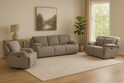 Cushy Grey Power Motion Sofa Set