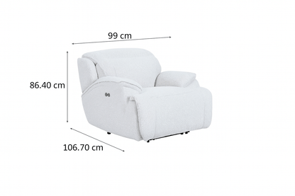 Cushy White Power Motion Arm Chair ( 99cm)