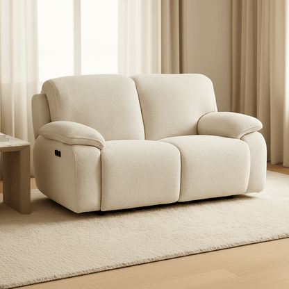 Cushy White Power Motion Loveseat