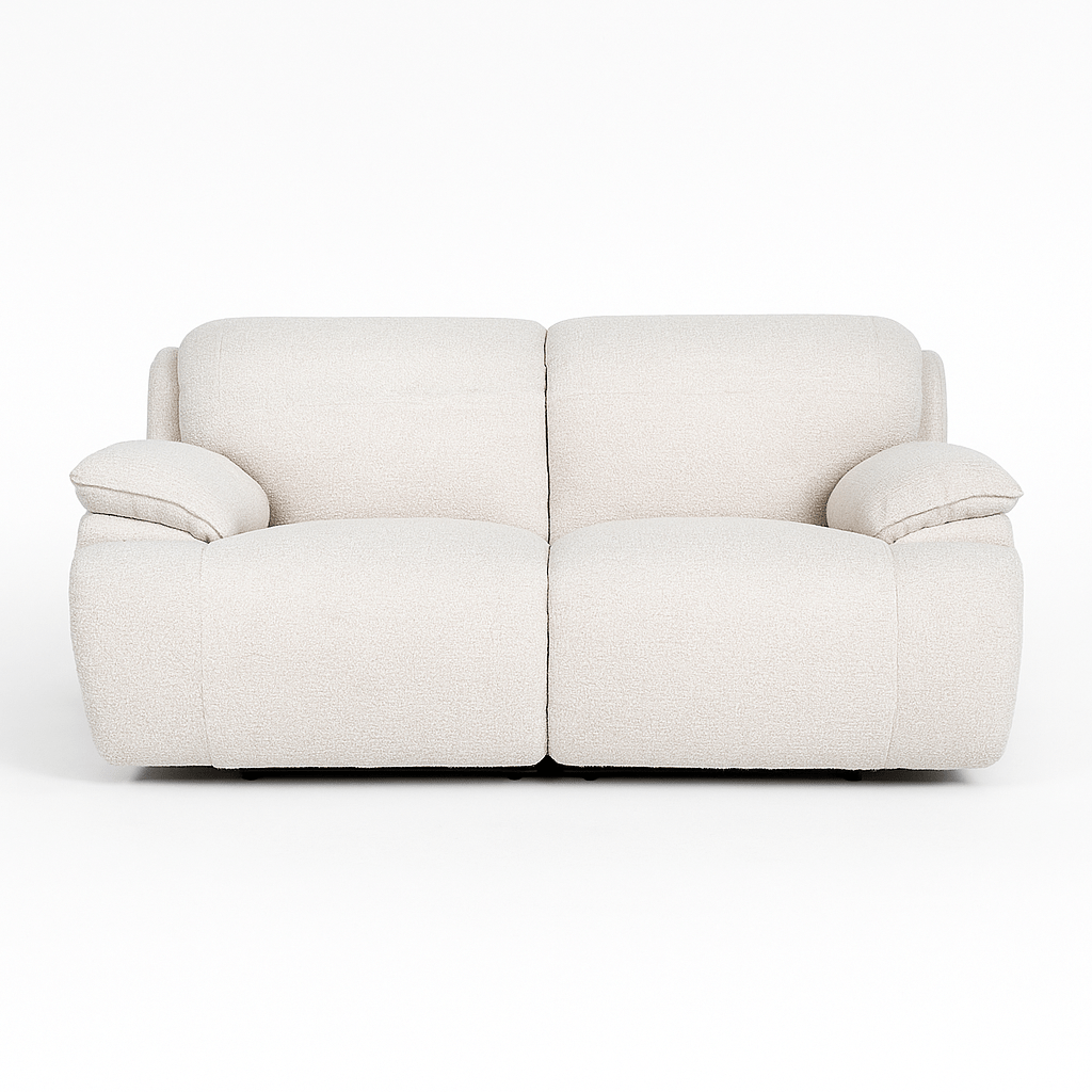 Cushy White Power Motion Loveseat