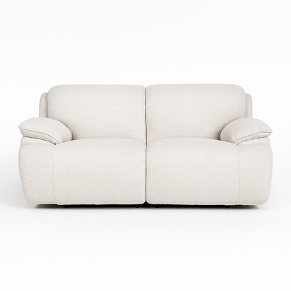 Cushy White Power Motion Loveseat
