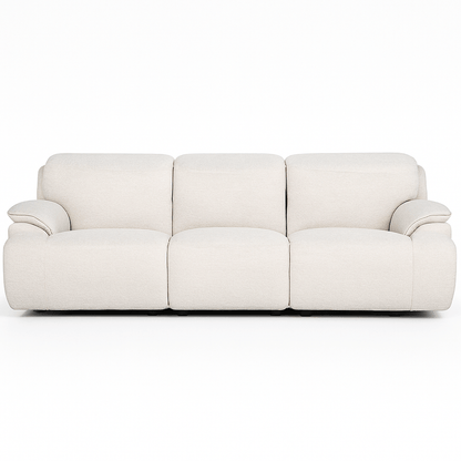 Cushy White Power Motion Sofa