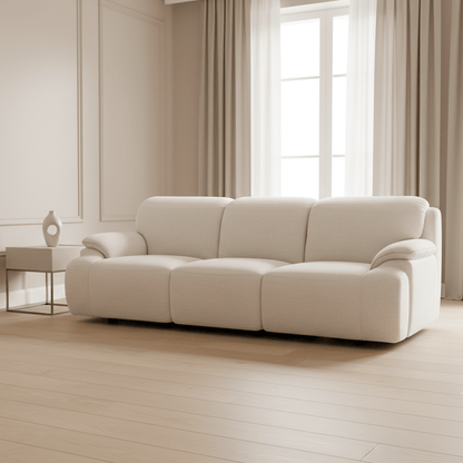 Cushy White Power Motion Sofa