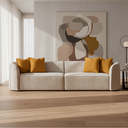 Dana Beige Mustard 4 Seater Sofa (287cm)