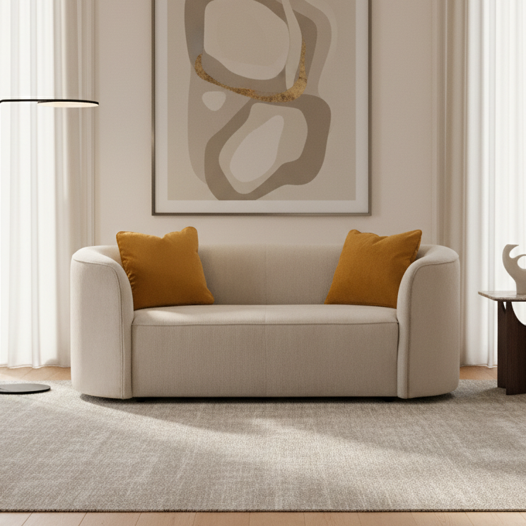 Dana Beige Mustard Loveseat (182cm)