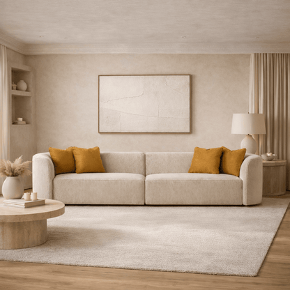 Dana Beige Mustard Sofa (232cm/287cm)
