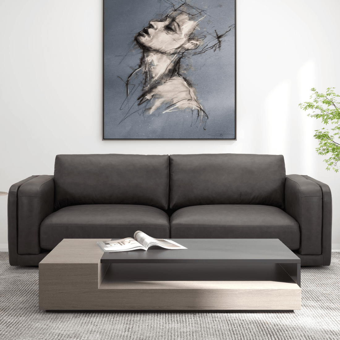 Densler Black 3.5 Seater Sofa