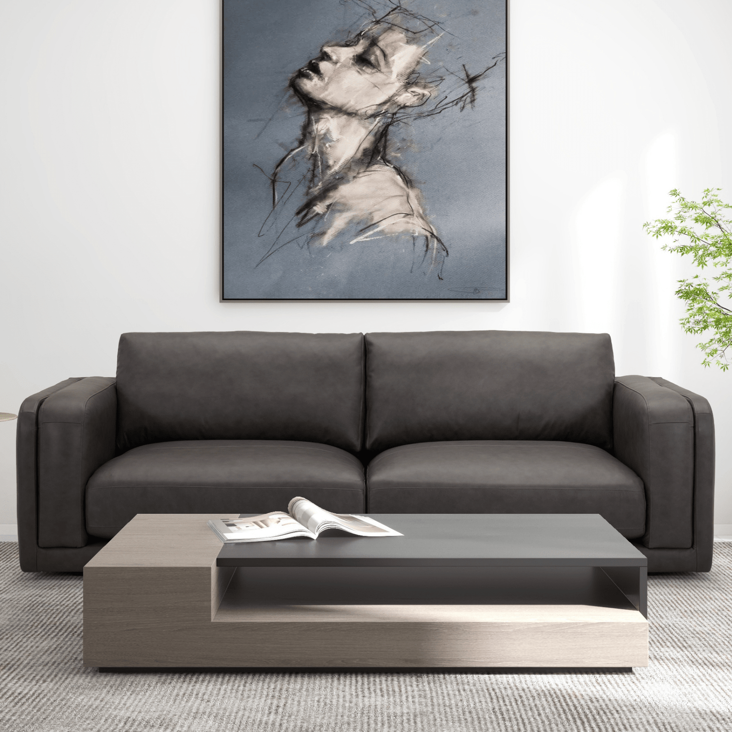 Densler Black 3.5 Seater Sofa