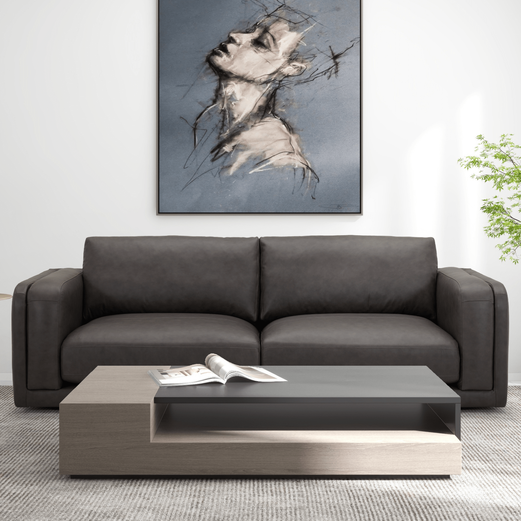 Densler Black 3.5 Seater Sofa