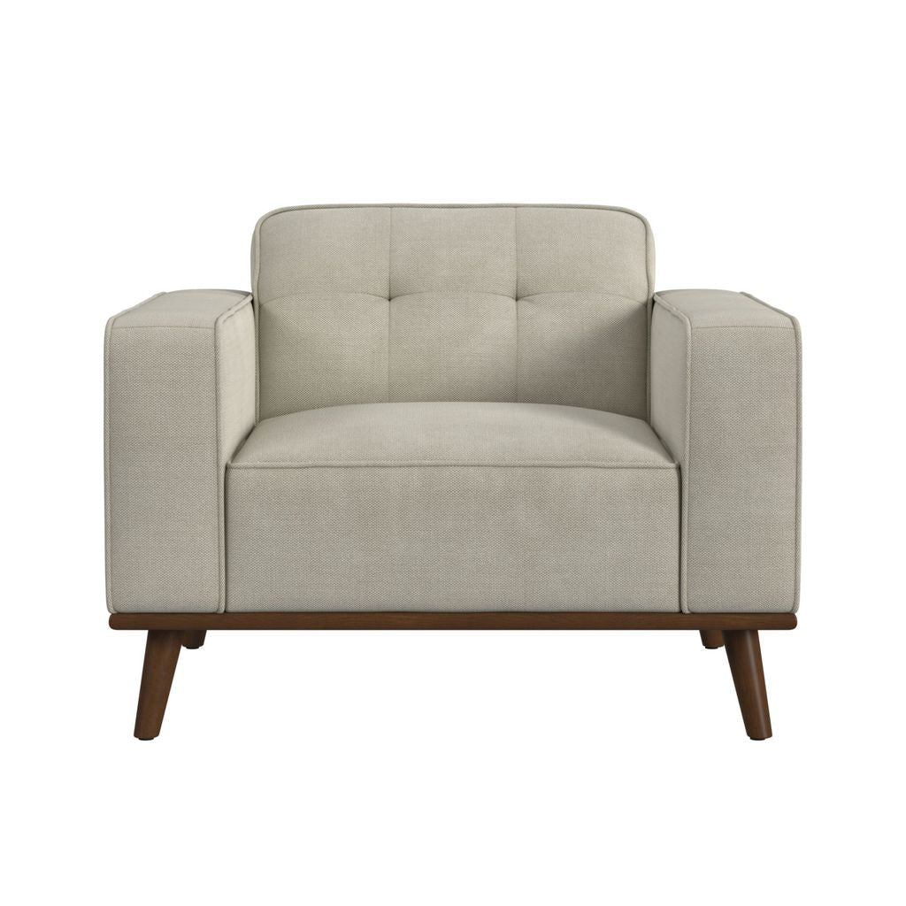 Destiny Chair with Wood Front in Belfast Fog