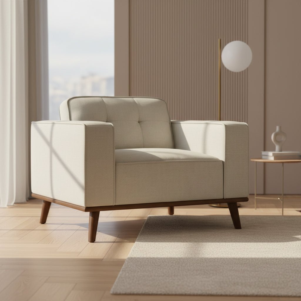 Destiny Chair with Wood Front in Belfast Fog