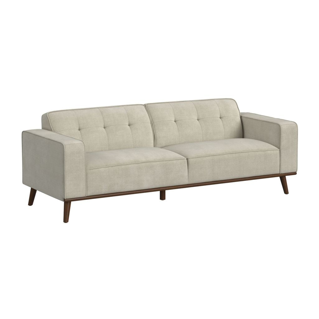 Destiny Sofa with Wood Front in Belfast Fog
