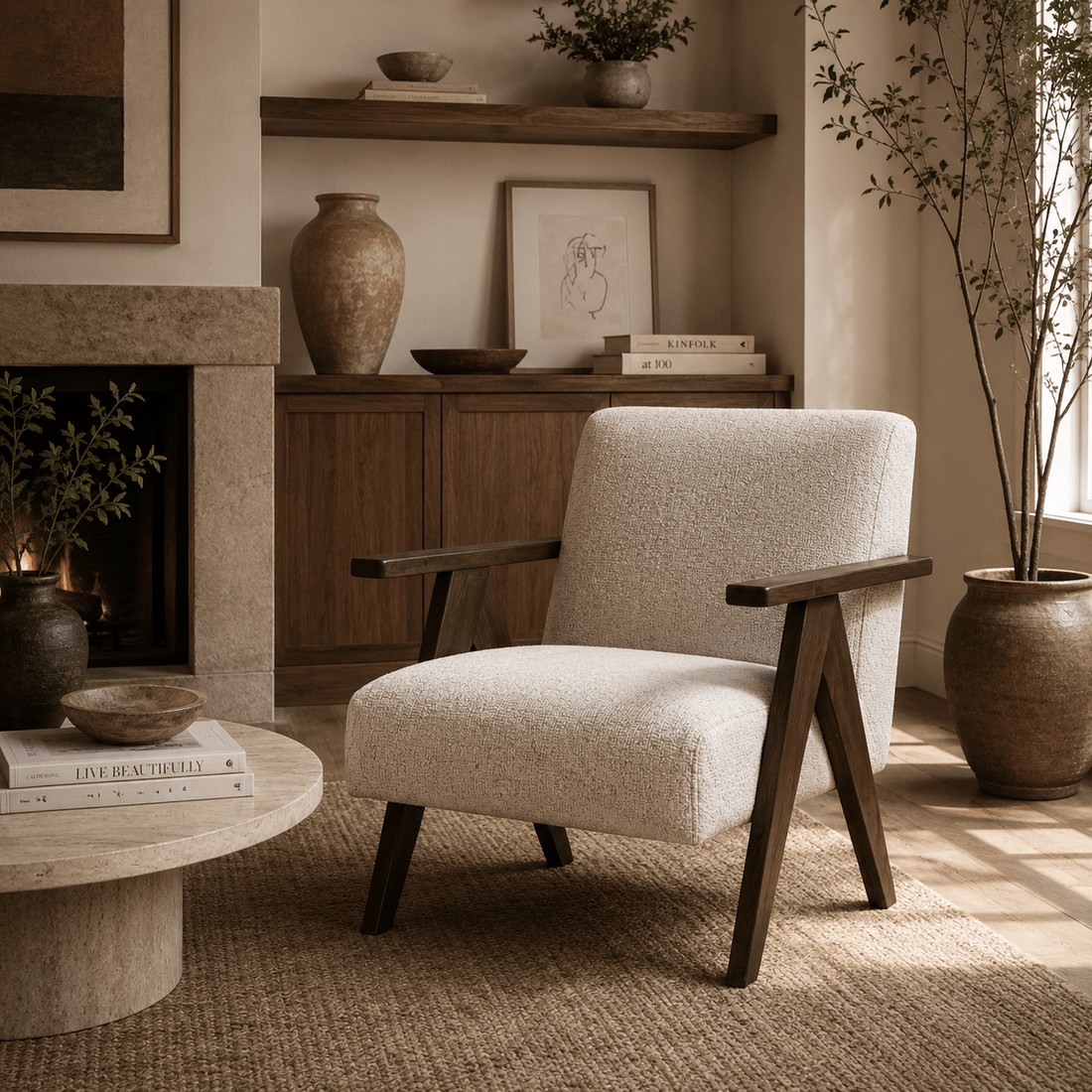 Echo Dark Brown Wood Accent Chair