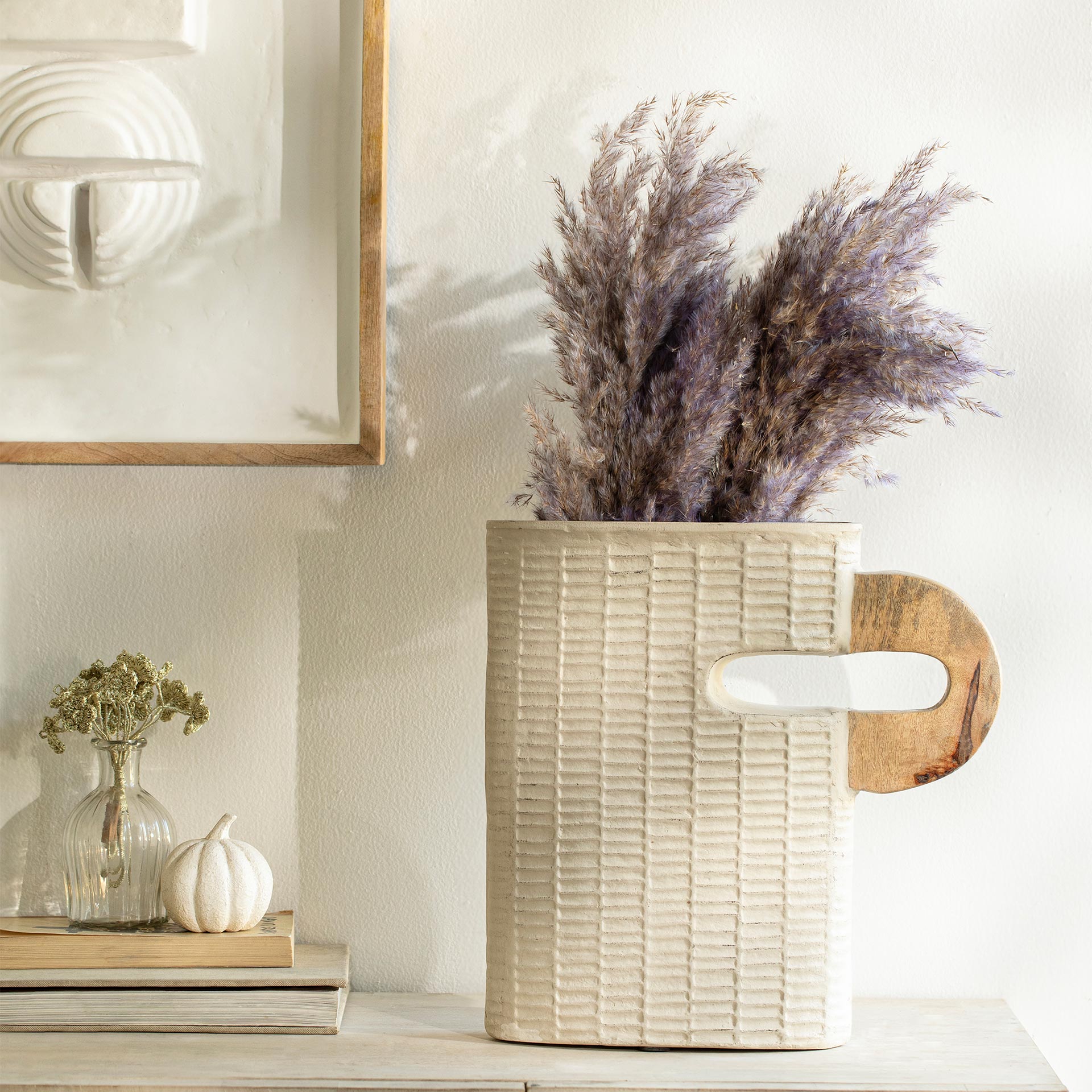 Ecomix Bidge Vase With Wooden Handle Small