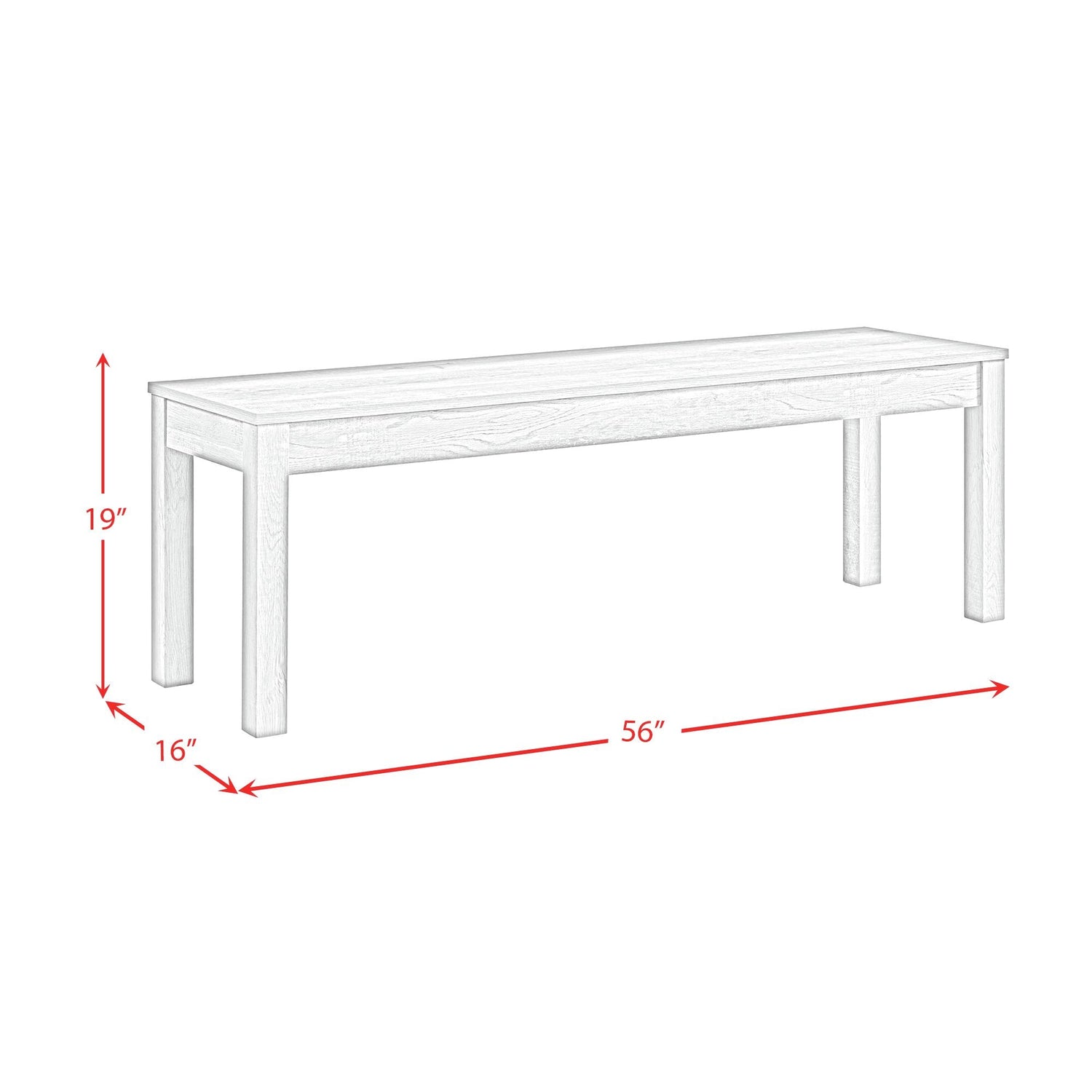 Eleanor Dining Bench in White