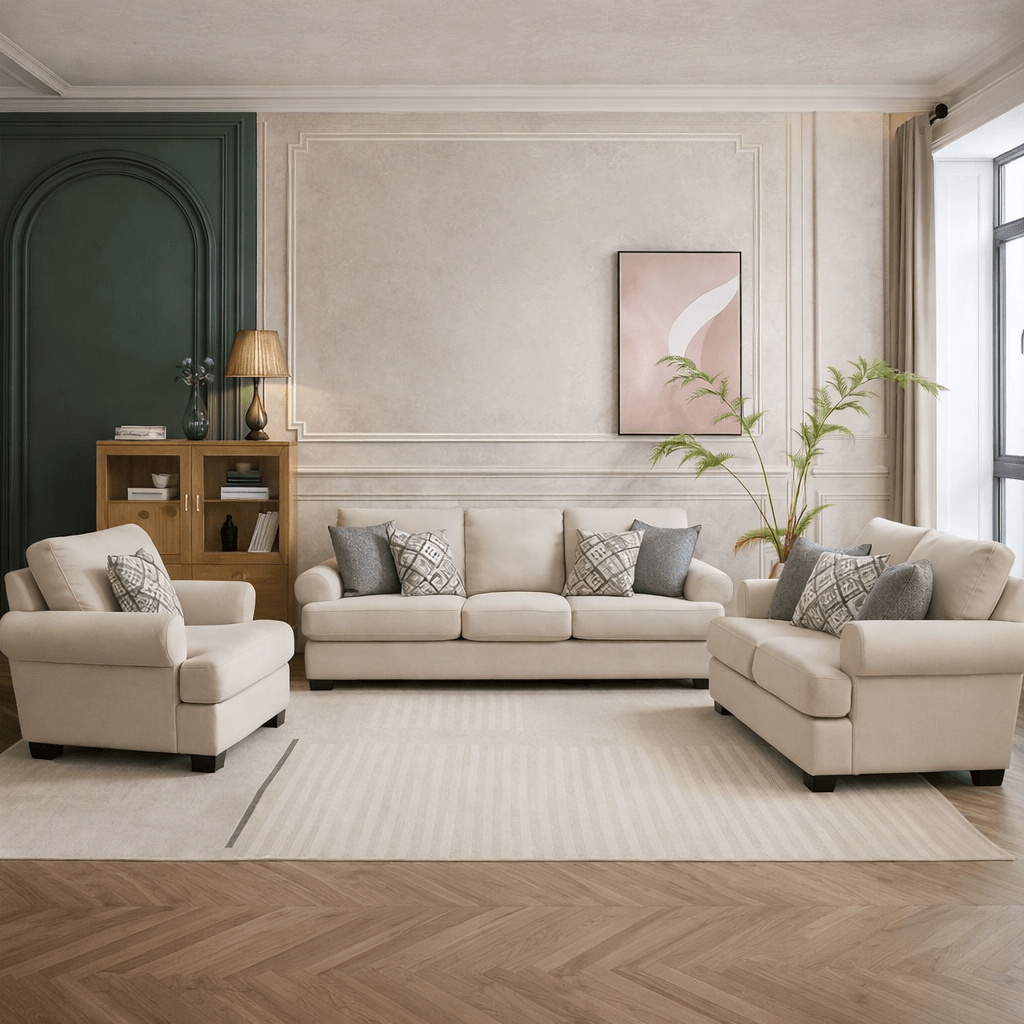 Elegant Off-White Living Room Set