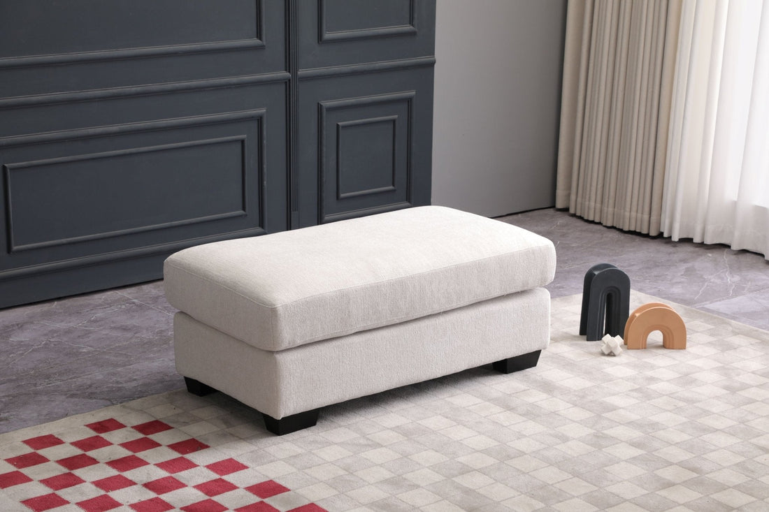 Elegant White Ottoman