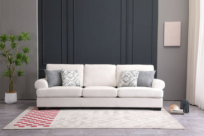 Elegant White XL Sofa