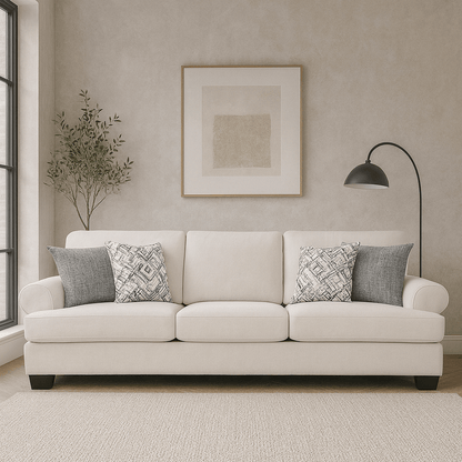 Elegant White XL Sofa