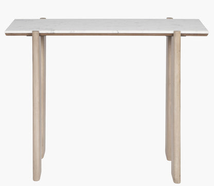 ELEN Acacia wood White Marble Console table