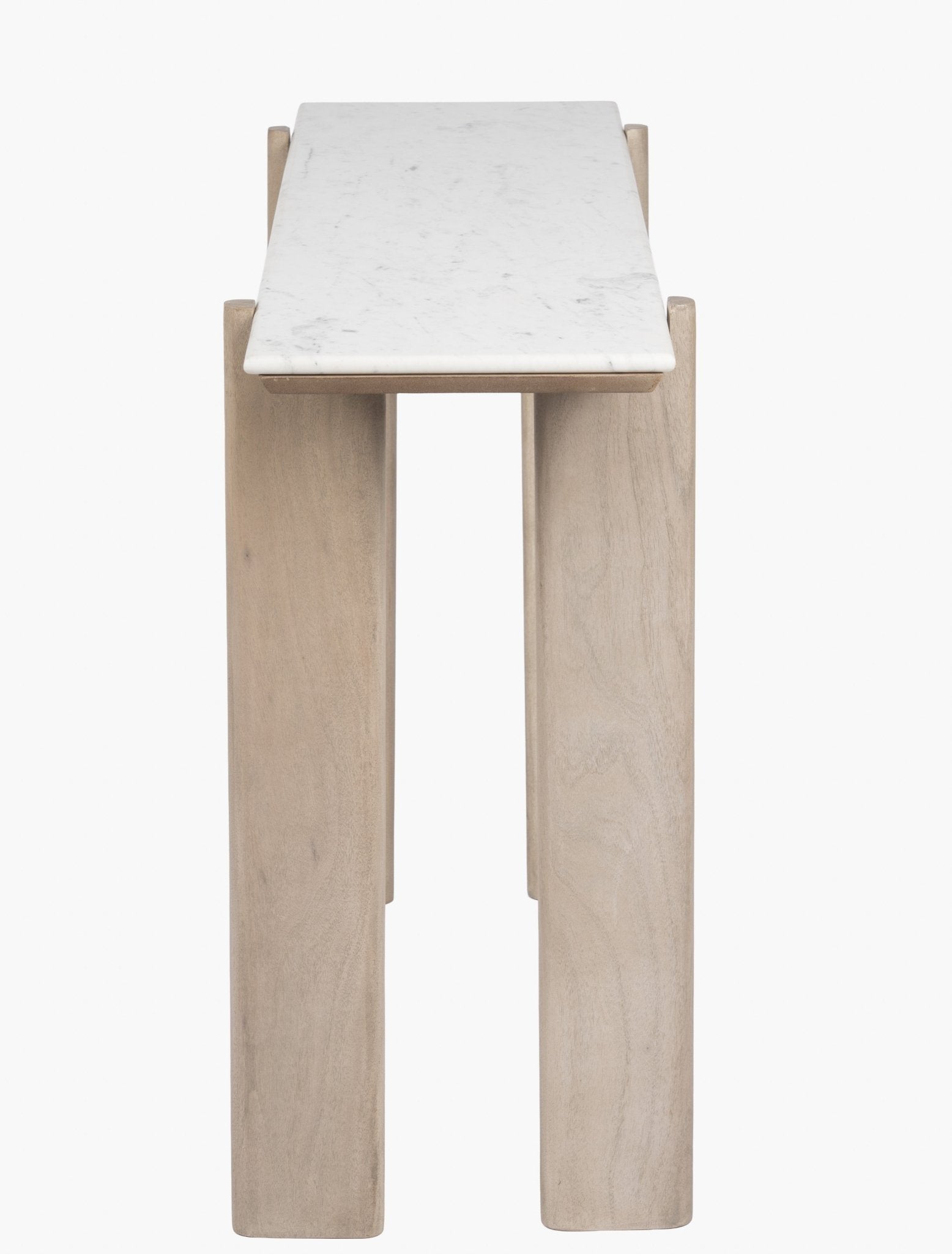 ELEN Acacia wood White Marble Console table