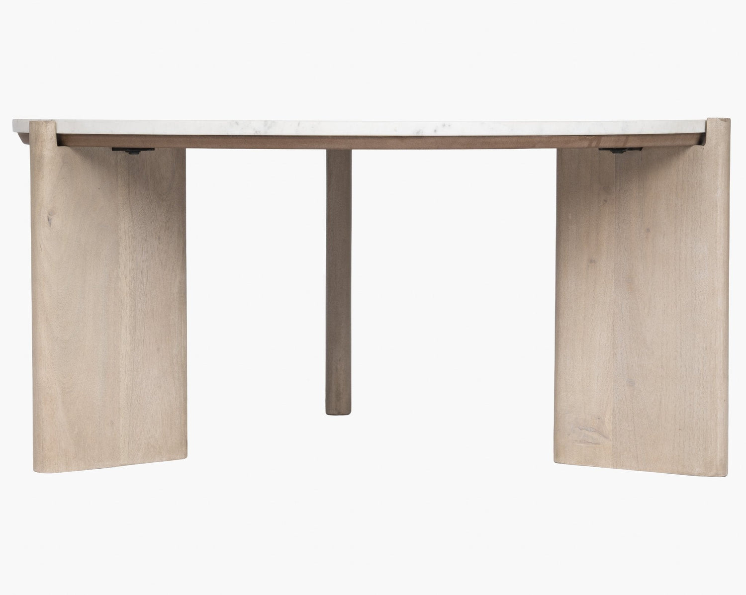 ELEN Acacia wood White Marble Round Coffee table