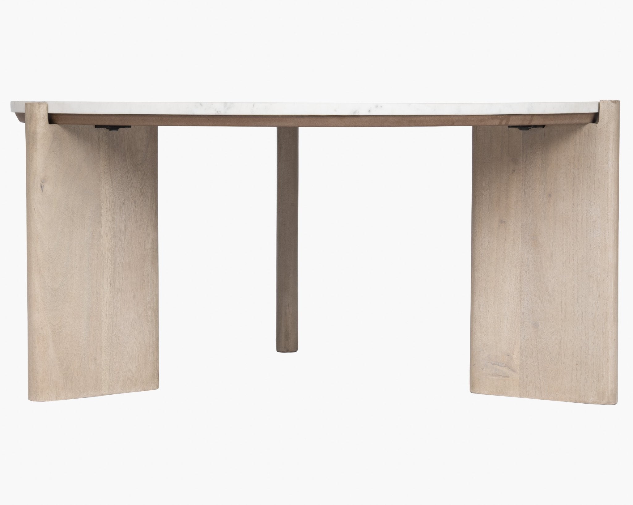 ELEN Acacia wood White Marble Round Coffee table