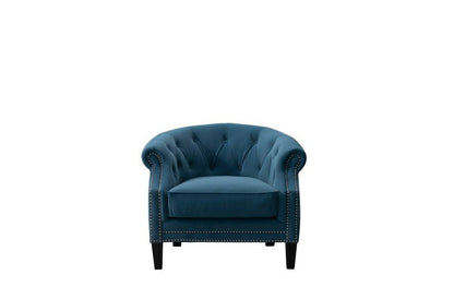 Elevated Greek Navy Blue Accent  Chair