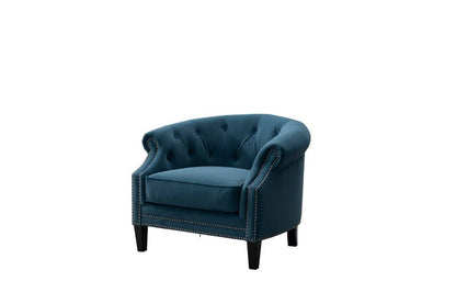 Elevated Greek Navy Blue Accent  Chair